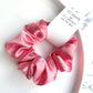 Pink coral satin scrunchie