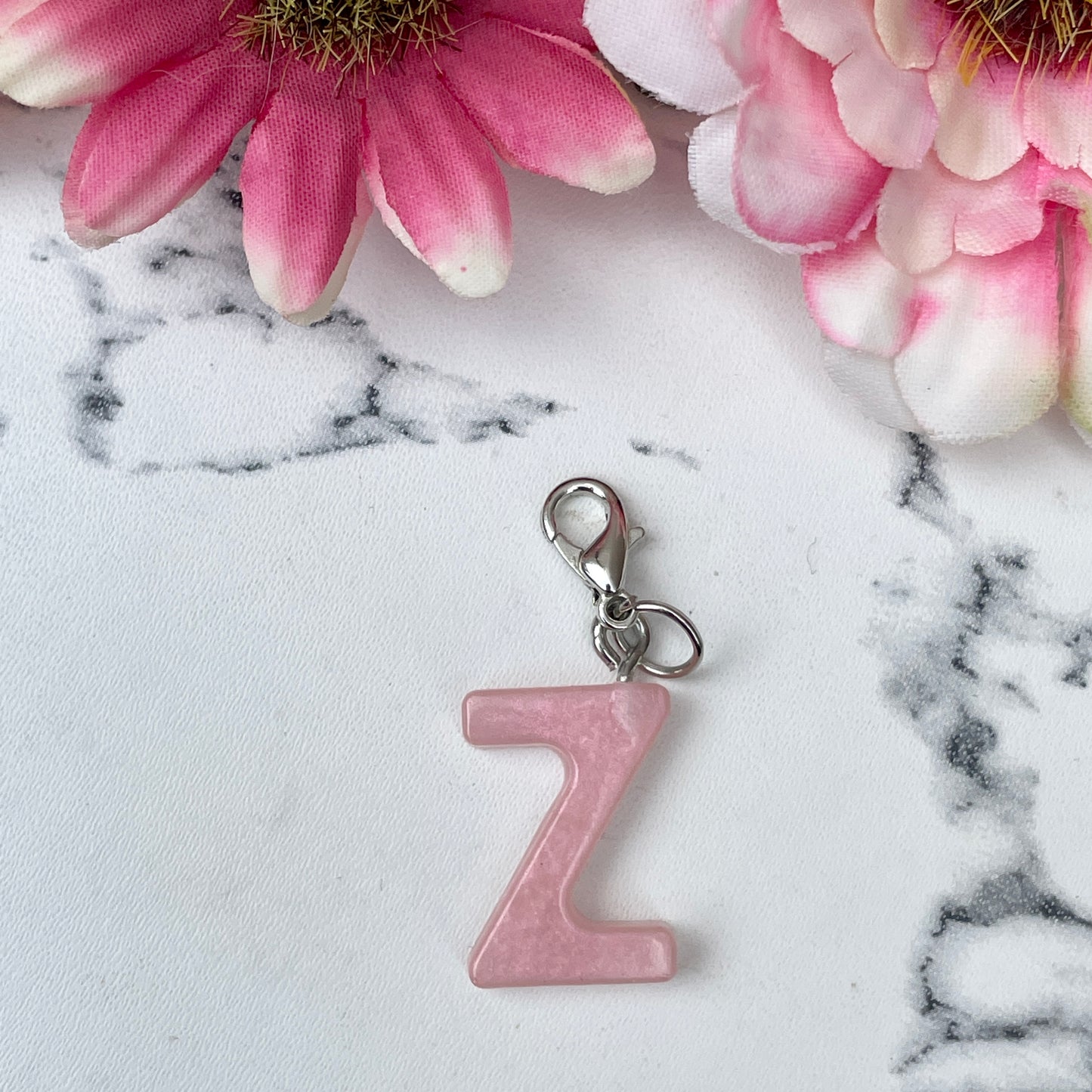 Pink Small Letter Keychain
