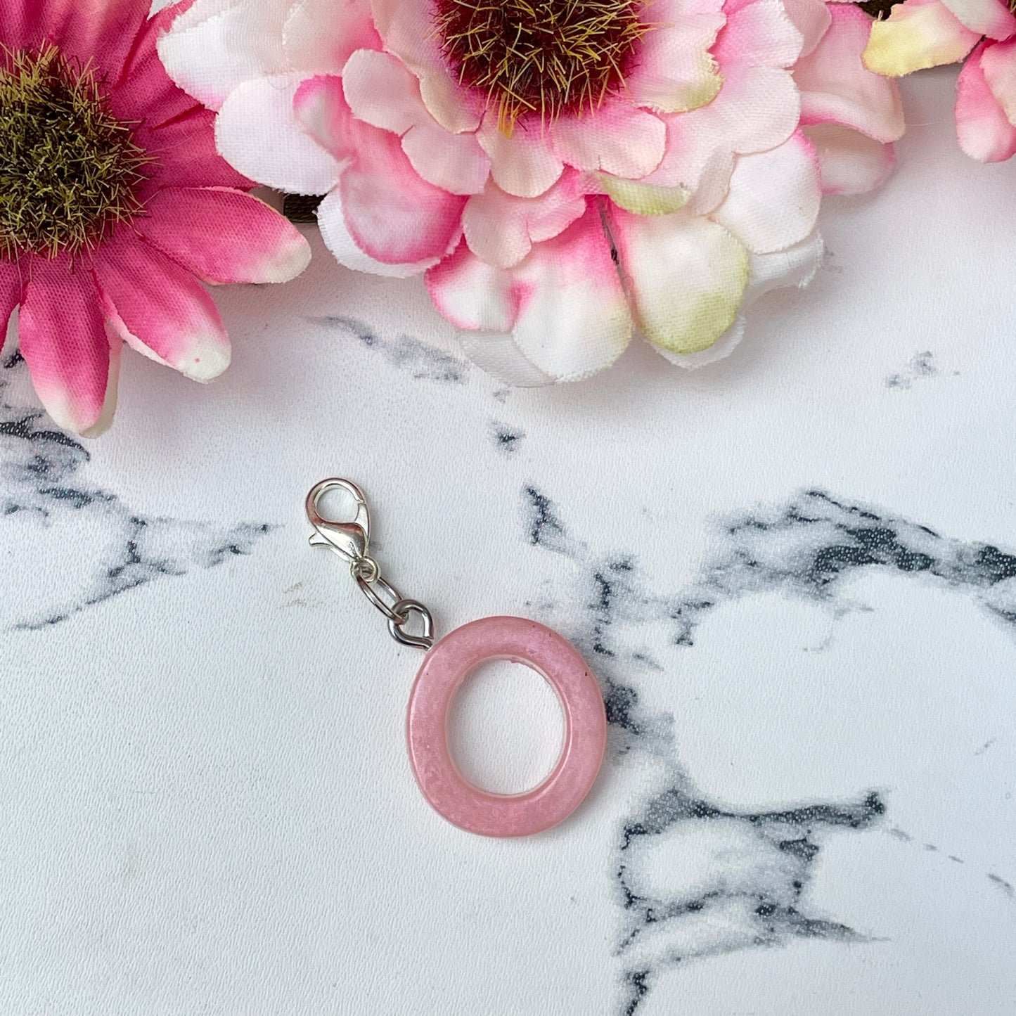 Pink Small Letter Keychain